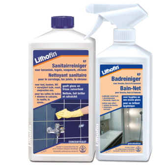 Lithofin KF Onderhoudsset Badkamer - Bad- en Sanitairreiniger - 500ml + 1L