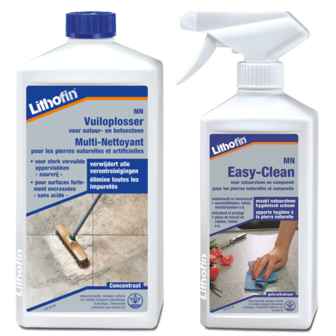 Lithofin MN Onderhoudsset - Vuiloplosser 1L en Easy-Clean 500 ml