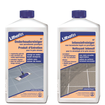 Lithofin KF Kit d&#039;entretien - Nettoyant intensif et d&#039;entretien - 2 x 1L